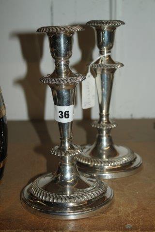 Pair of silver plated candlesticks